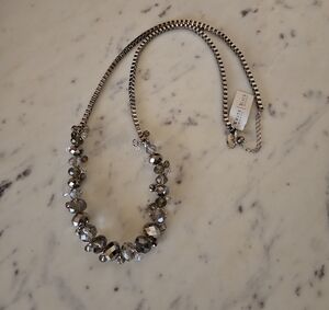 White House Black Market Silver and Gray Necklace